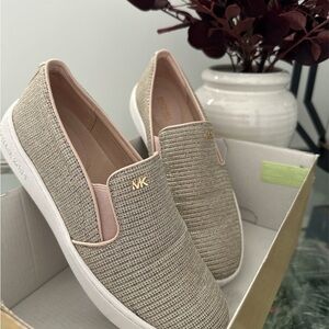Michael Kors Gold and Pink Slip-On Sneakers